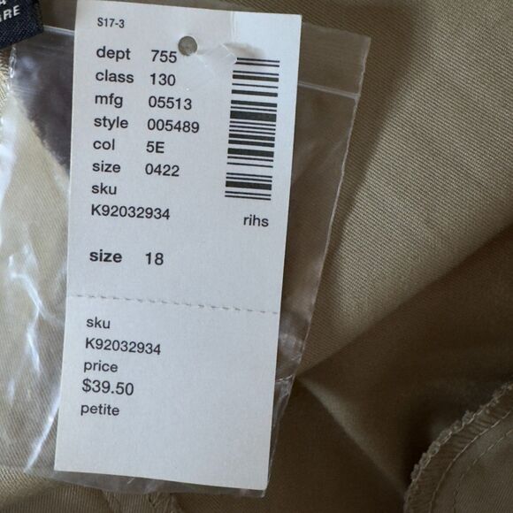 New Lane Bryant Straight Leg Khaki Pant Women's Size 18 Petite - Picture 4 of 8